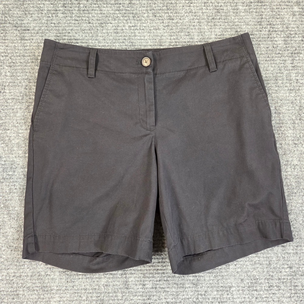 Talbots Relaxed Chino Shorts Womens 4 Black Cotton Stretch 7 Inch Inseam